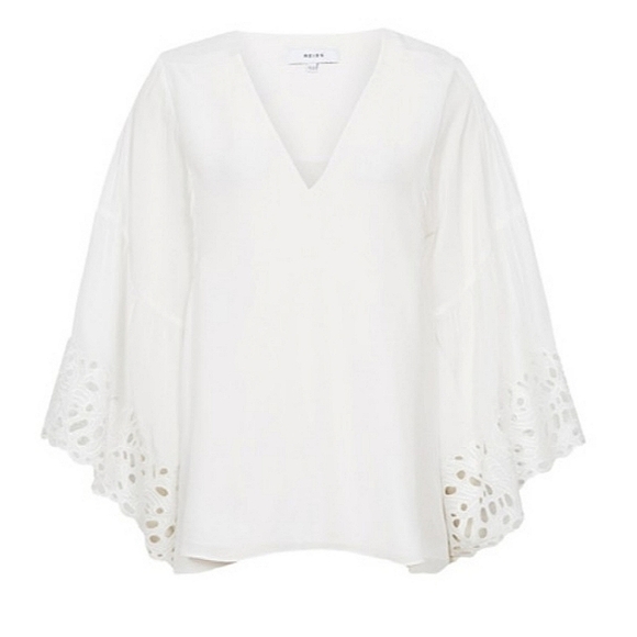 NWT REISS | Cecile Lace Cut-out Blouse - Picture 2 of 6